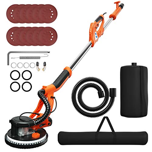 Automatic Helper Sanding Walls and Ceilings Electric Drywall Sander 750W 6-Level Variable Speed Adjust Variable with Vacuum Appendix & LED Light