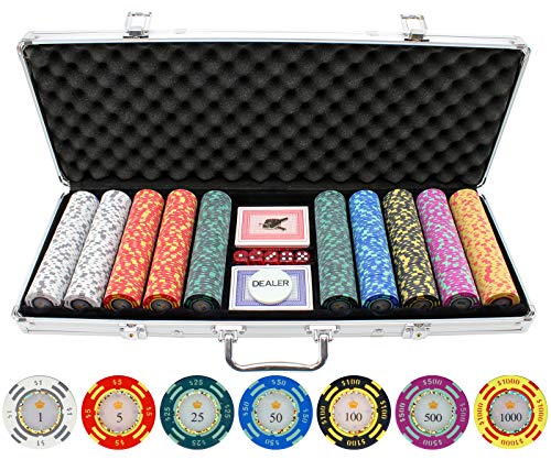 JPC 500 Piece Crown Casino 13.5g Clay Poker Chips