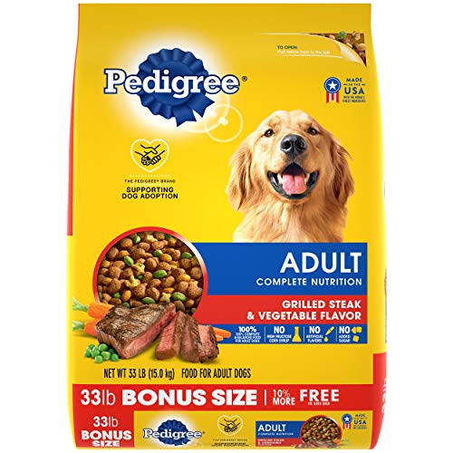 PEDIGREE Complete Nutrition Adult Dry Dog Food Grilled Steak & Vegetable Flavor Dog Kibble, 33 lb. Bag