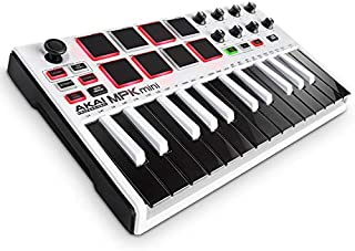 Akai Professional MPK Mini MKII | 25 Key USB MIDI Keyboard Controller With 8 Drum Pads and Pro Software Suite Included  Limited Edition White Finish