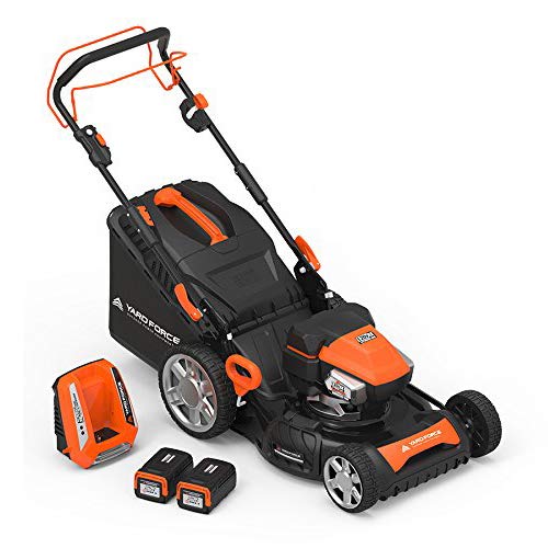 Yard Force YOLMX225300 120V 2.5Ah x 2 Lithium-Ion 22 SP 3-in-1 Mower Torque-Sense, One Size, Black/Orange