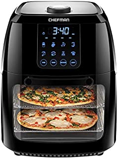 Chefman 6.3 Quart Digital Air Fryer+ Rotisserie, Dehydrator, Convection Oven, 8 Touch Screen Presets Fry, Roast, Dehydrate & Bake, BPA-Free, Auto Shutoff, Accessories Included, XL Family Size, Black