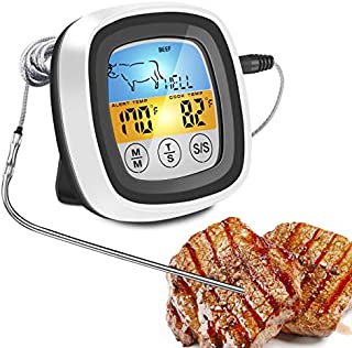 Meat Thermometer | Digital Instant Read Food Thermometer | Grill, Smoker, BBQ, Kitchen, Oven, Candy Thermometer for Cooking, Grilling, Smoking with 2 Temperature Probe & Touch Screen LCD Display