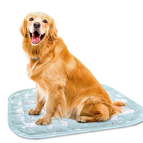 RORA Pet Cooling Mat Breathable Ice Silk Cooling Pad For Dogs Cats In Summer Comfortable Soft Cooling Mattress Pad Pet Bed For Kennel Outdoor Car Seats Couches Floors Polar Bear Pattern (22