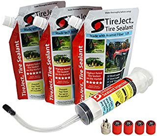 Lawn Mower Tire Sealant - Flat Tire Protection Kit with Sealant Injector