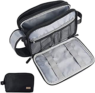 Toiletry Bag for Men, IKINHO Mens Toiletry Bag, Men's Travel Toiletries Bag, Dopp Kit Water-Resistant Shaving Bag, Hanging Toiletry Bag, Perfect Travel Goods Cosmetic Bag for Men and Women (Black)