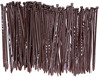 Upgrade 150 Pieces Wide Strong 8 Inch Dark Brown Cable Zip Ties, Heavy Duty 50 LBS Handheld Typical Zip Ties for Fence Fastener, Wood Brown Color Plant Gardening Tools, UV Resistant Outdoor Use