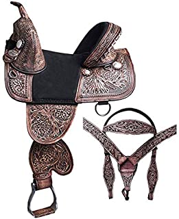 HILASON 16 in Treeless Horse Saddle Western American Leather Barrel Racing