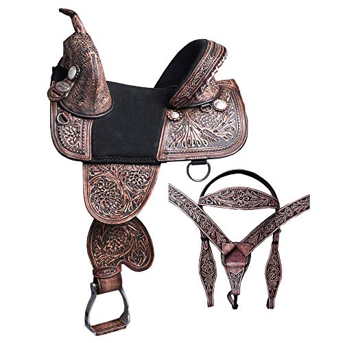 HILASON 16 in Treeless Horse Saddle Western American Leather Barrel Racing