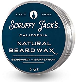 Scruffy Jacks Premium Beard Balm/Wax for Men - Grooming Treatment to Strengthen Soften & Promote a Healthy Beard with Natural Ingredients (Tobacco Bay Leaf)