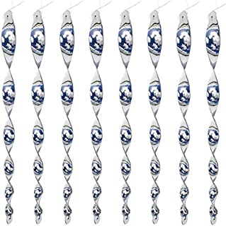 Bird Repellent Reflective Scare Rods - Ornamental Spiral Deterrent Control Device with Bonus Replacement String- (15 inch) (8 Pack)