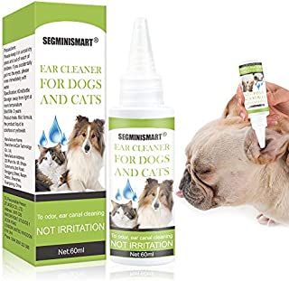 SEGMINISMART Dog Ear Cleaner, Ear Cleaner for Dogs and Cats, Pet Ear Cleaner for Removing Wax and Debris, Reduces Odor and Maintains Ear Cleanliness, Honeysuckle and Aloe Vera