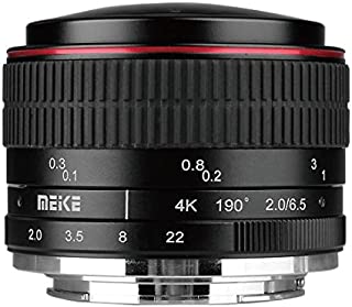 Meike MK 6.5mm f/2.0 Circular Fisheye Lens for Sony A7 A6000,A6300,A6500,Nex3,Nex3n,Nex5,Nex5t,Nex5r,Nex6,Nex7 Mirroress Camera with Adison Clean Cloth.