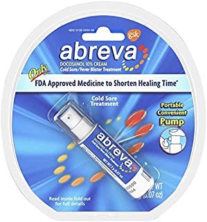 Abreva Docosanol 10% Cream Pump, Treatment for Cold Sore/Fever Blister, 0.07 Ounce