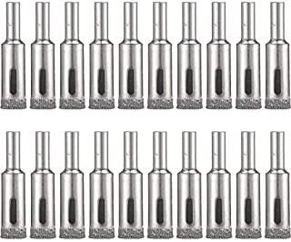 20 Pieces 1/2 Inch Diamond Drill Bits Diamond Hole Saws Drill Bit Hollow Core Diamond Coated Drill Bits Set Extractor Remover Tools for Glass Ceramics Porcelain Ceramic Tile Rocks Stone Granite Metal