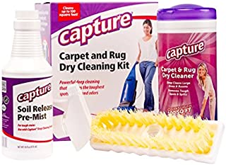 Capture Carpet Dry Cleaning Kit 100 - Deodorize Clean Stains Smell Moisture from Rug Couch Wool and Fabric, Pet Stain Odor Smoke Too