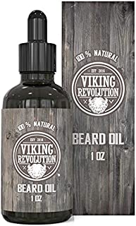 Viking Revolution Beard Oil Conditioner - All Natural Unscented Argan & Jojoba Oils  Softens, Smooths & Strengthens Beard Growth  Grooming Beard and Mustache Maintenance Treatment, 1 Pack