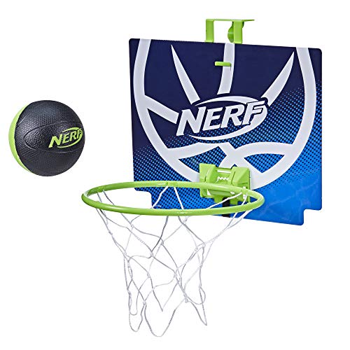 NERF Nerfoop -- The Classic Mini Foam Basketball and Hoop -- Hooks On Doors -- Indoor and Outdoor Play -- A Favorite Since 1972