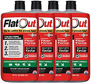FlatOut 20124 Tire Sealant (Outdoor Power Equipment Formula), Great for Lawn Mowers, Small Tractors, Wheelbarrows, Woodchippers, Snow Blowers and more, 32-Ounce, 4-Pack