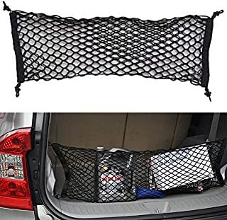 Adjustable Elastic Heavy Duty Cargo Net, Nylon Car Trunk Rear Cargo Organizer, Hook Up Elastic Envelope Luggage Net Truck Bed Storage (36