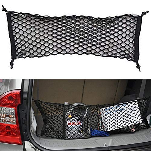 Adjustable Elastic Heavy Duty Cargo Net, Nylon Car Trunk Rear Cargo Organizer, Hook Up Elastic Envelope Luggage Net Truck Bed Storage (36