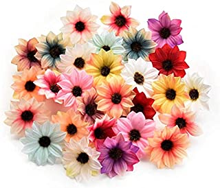 silk flowers in bulk wholesale Rose Artificial Silk Daisy Rose Flowers Wall Heads for Home Wedding Decoration DIY Wreath Accessories Craft Fake Flower 80Pcs 5cm (Multicolor)