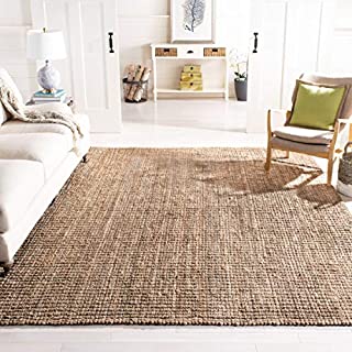 Safavieh Natural Fiber Collection NF447M Handmade Chunky Textured Premium Jute 0.75-inch Thick Area Rug, 9' x 12', Grey