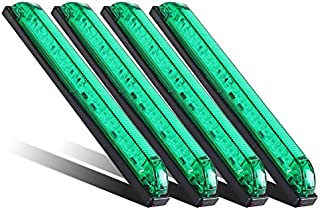 Partsam 4Pcs 8 Inch Slim Line LED Utility Strip Bar Green 18LED, 8