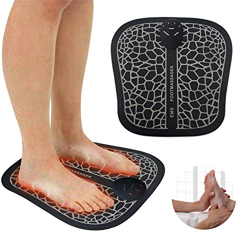 EMS Electric Foot Stimulator Massager, Folding Portable Electric Massage Mat, Full Automatic Massage Foot Circulation Massager Body Machine for Men Women 6 Modes 10 Intensity Levelscy