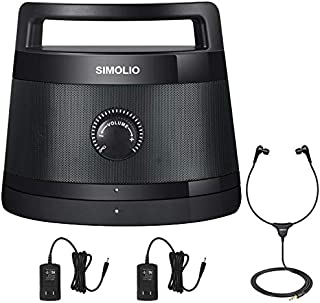 SIMOLIO 2.4G Wireless TV Speaker System, Wireless Soundbox for Seniors, Wireless Speakers for TV Listening, Voice Clear Portable TV Speakers for Hearing Impaired, Extra Headset & Adapter SM-621