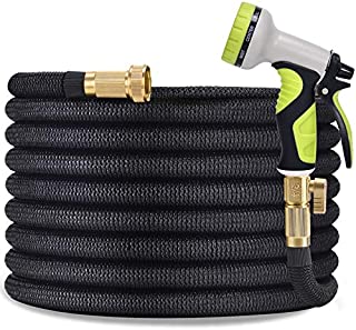 TOCZIM 100ft Flexible Garden Hose - Superior Strength 3750D, 4-Layers Latex with 3/4