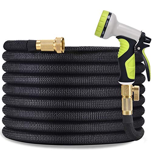 TOCZIM 100ft Flexible Garden Hose - Superior Strength 3750D, 4-Layers Latex with 3/4