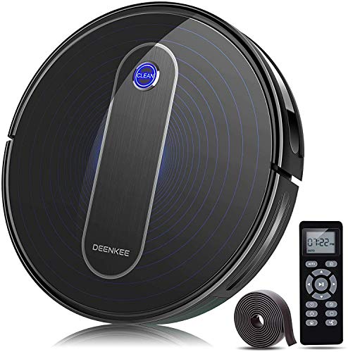 Robot Vacuum, Deenkee Robotic Vacuum Cleaner with Upgraded 2000Pa Strong Suction, Self-Charging, Daily Schedule,Slim and Quiet Smart Vacuum Multi-Cleaning Modes Ideal for Pet Hair, Carpet, Floor