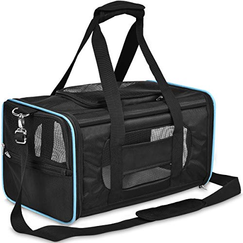 PPOGOO Pet Travel Carriers Soft-Sided for Cats and Small Dogs Airline Approved Non-Toxic Odorless