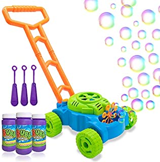 Lydaz Bubble Mower for Toddlers, Kids Bubble Blower Machine Lawn Games, Summer Outdoor Push Toys, Easter Toys Birthday Gifts for Preschool Baby Boys Girls