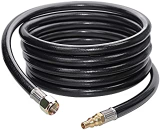 DOZYANT 12 FT RV Propane Quick Connect Hose for RV to Grill, BBQ Quick Release LP Gas Line for Camp Chef Stove, Pit Boss Burner - 3/8 Female Flare Fitting x 1/4 Full Flow Male Plug