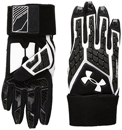 Under Armour Boys Youth Combat V Football Gloves, White (100)/White, Youth Large