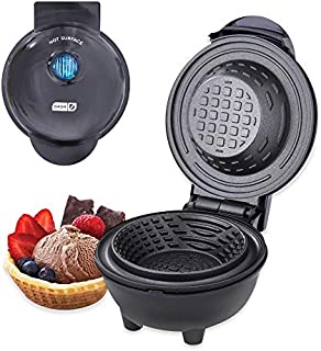 DASH DMWBM100GBBK04 Mini Waffle Maker for Breakfast, Burrito Bowls, Ice Cream and Other Sweet Deserts, Recipe Guide Included, Black