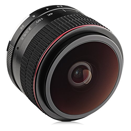 Opteka 6.5mm f/2 HD MC Manual Focus Fisheye Lens for Canon EF-M Mount APS-C Digital Cameras