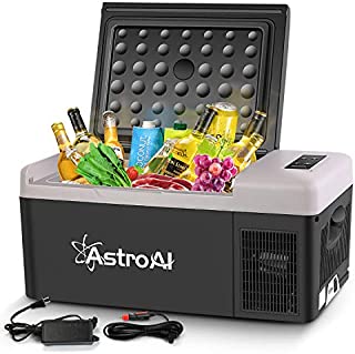 AstroAI Portable Freezer 12 Volt Car Refrigerator 16 Quart(15 Liter) Fridge for Car, RV, Van, Vehicle, Boat, Portable Freezer (-4~68) for Camping, Travel, Fishing Outdoor  12/24V DC and 100/240V AC