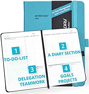 2020 Weekly/Monthly Planner by Action Day - All-in-ONE Layout Design, to Do Lists, Goals, Projects, Dated Diary/Calendar, Time Management - Makes It Easy for You to Get Things Done, 6x8, Turquoise