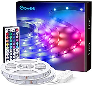 Govee LED Strip Lights, 65.6ft RGB Light Strip with Remote Control, 600 Bright LEDs, DIY Color Options with ETL Listed Adapter for Bedroom, Ceiling, Under Cabinet (2 Rolls of 32.8ft)
