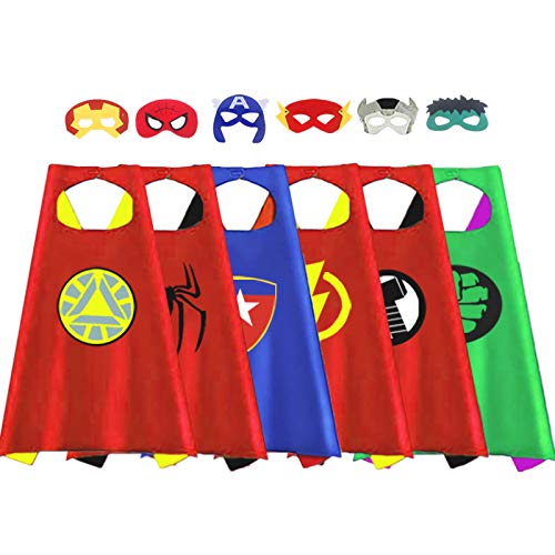 Outdoor Toys for Toddlers Age 3-5 - Party Favor for Kids, Treasure Store Superhero Dress up Costumes Toys for 3-7 Year Old Boys Gifts for 3-7 Year Old Boys Girls Toddlers Costumes Party Supplies 6 Pcs