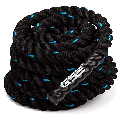 GSE Games & Sports Expert 30ft/40ft/50ft Exercise Training Battle Ropes with Anchor Kit (1.5