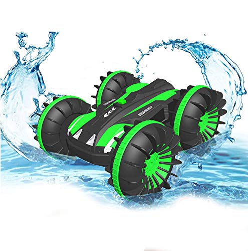 Pussan Toy Gifts for 5-10 Year Old Boys Amphibious Remote Control Car for Kids 2.4 GHz RC Stunt Car for Boys Girls 4WD Off Road Monster Truck Christmas Birthday Gifts Remote Control Boat Beach Toy