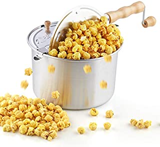 Cook N Home 02626 6 Quart Aluminium Stovetop Popcorn Popper Silver