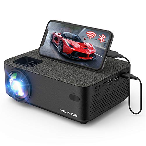 WiFi Projector,VILINICE 5000L Mini Bluetooth Movie Projector ,Portable Phone Projector with Wireless Mirroring,1080P and 240