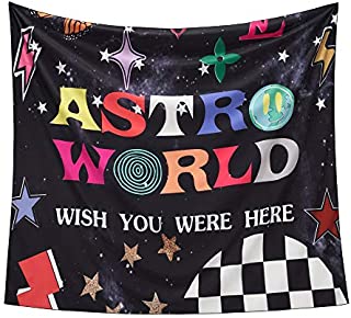 Tra-vis Sco-tt tapestry ASTRO WORLD Wall tapestry, Wall Hanging cute tapestry 3D Boutique Art funny tapestry for Living Room Bedroom Dorm Decor (59.1 x 51.2 inch)