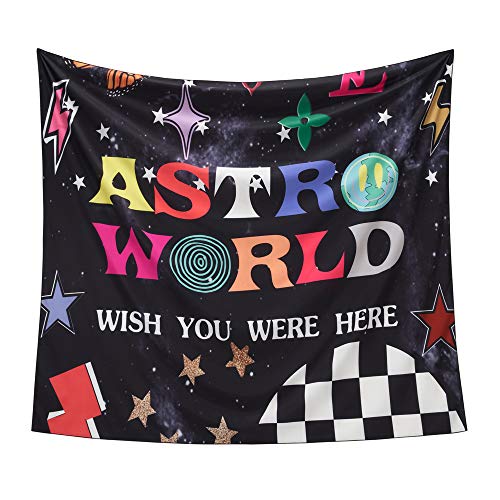 Tra-vis Sco-tt tapestry ASTRO WORLD Wall tapestry, Wall Hanging cute tapestry 3D Boutique Art funny tapestry for Living Room Bedroom Dorm Decor (59.1 x 51.2 inch)