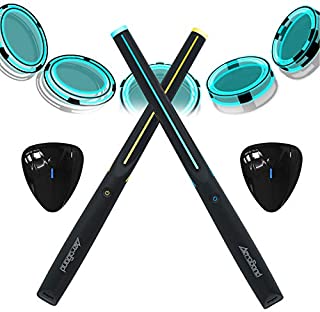 AEROBAND Air Drum Sticks Set, Bluetooth Electronic Drums, 4 Modes Portable Drumsticks With 2 Pieces Electronic Pocket Guitar/Foot Bass